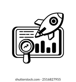 Glyph-Symbol für Leistungskennzahlen, Vektorgrafik