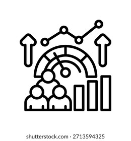 Ilustración vectorial de línea de íconos de métricas de rendimiento