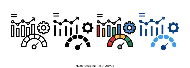 Performance Metrics Icon Set Multiple Style Collection
