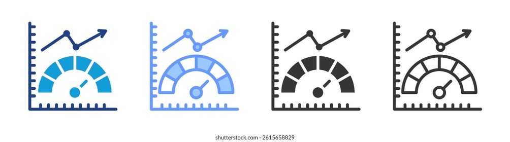 Performance Metrics icon set multiple style collection