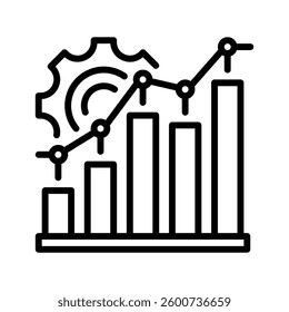 Performance Metrics Line Icon, Outline Symbol for Business Growth, Data Analysis, Productivity Measurement, Key Performance Indicators, and Success Tracking. Vector Sign Icon.