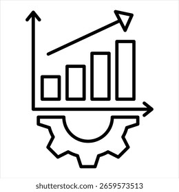 Ilustración vectorial de iconos de contorno de métricas de rendimiento