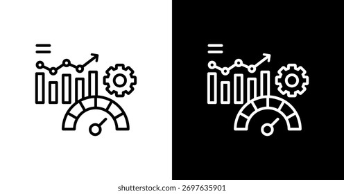 Design des weißen Symbolsatzes für Leistungskennzahlen