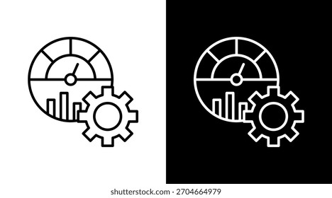 Design des weißen Symbolsatzes für Leistungskennzahlen