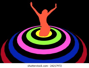 Performance on concert vector illustration