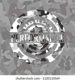 Performance on grey camo texture