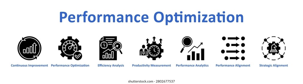 Performance Optimization icon Banner and collection