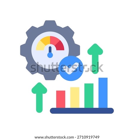 Performance Optimization Icon Flat Vector Illustration