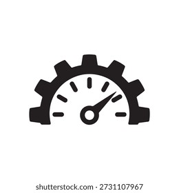 Performance optimization speed gauge silhouette icon representing system efficiency improvement