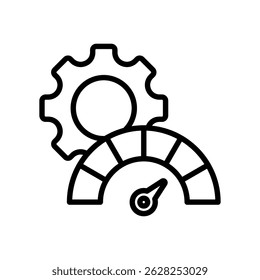 Performance Optimization Vector Lineal Icon On White Background.