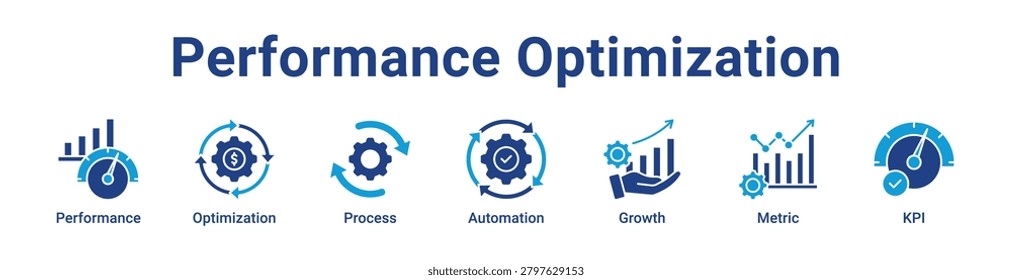 -Performance Optimization web icon banner and collection