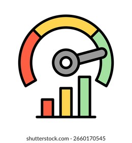 Performance outline color icon vector illustration