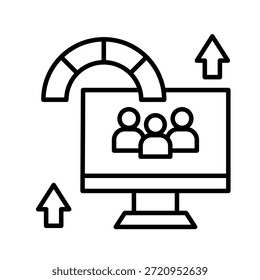 Icono de esquema de rendimiento Ilustración vectorial