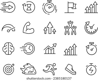 Performance power Icons  vector design