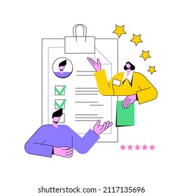 Performance rating abstract concept vector illustration. Performance review, rating management, employee work measurement, efficiency feedback, scoring system, meet expectation abstract metaphor.