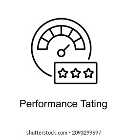 Performance Rating vector outline icon for web isolated on white background EPS 10 file
