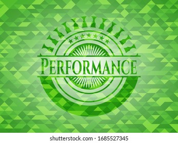 Emblema de mosaico verde realista. Ilustración vectorial. Detallado.