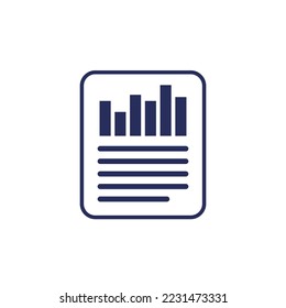 icono de informe de rendimiento en blanco