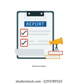 Performance Report Vector Flat Icons. Simple stock illustration stock