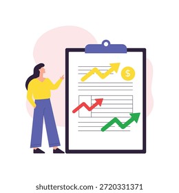 Ilustración vectorial del informe de rendimiento EPS 10 File