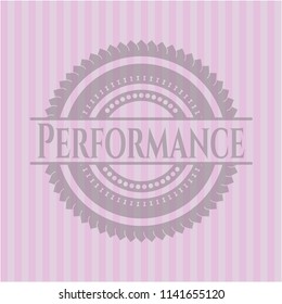 Performance retro pink emblem