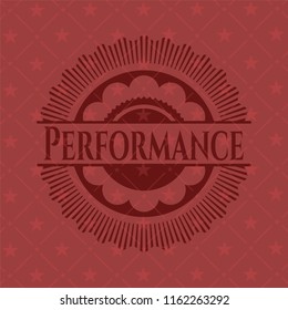 Performance retro red emblem