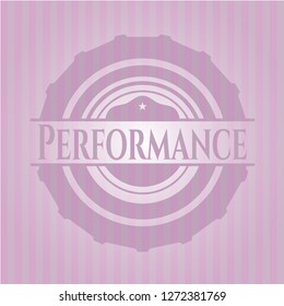 Performance retro style pink emblem