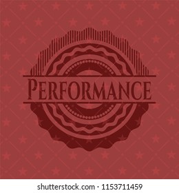 Performance retro style red emblem
