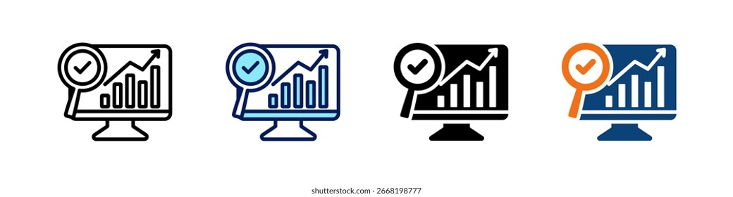 Leistungsüberprüfung Alles in einem Symbol Multi Styles Vektor-Set