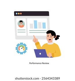 Performance Review concept vector illustration. Business Collaboration isolated on white Background.   