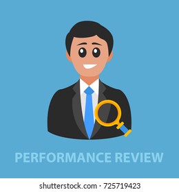 Performance review flat concept. Vector illustration. Element template for design.