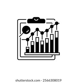 Performance Review Glyph Icon. linear style sign for mobile concept and web design. Outline vector icon.