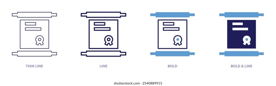 Performance review icon in 4 different styles. Thin Line, Line, Bold, and Bold Line. Duotone style. Editable stroke.