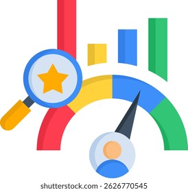 Performance Review Icon Flat Vector Illustration