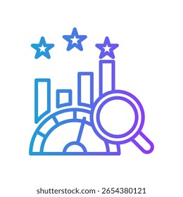 Performance Review Icon Line Gradient Vector Illustration