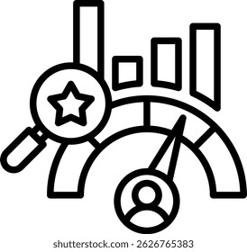 Performance Review Icon Line Vector Illustration