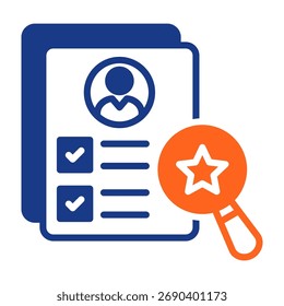 Ilustração do vetor de cores mistas do ícone de revisão de desempenho