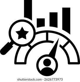 Performance Review Icon Mixed Vector Illustration