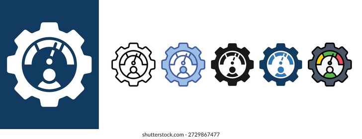 Icono de revisión de rendimiento conjunto de múltiples estilos de colección
