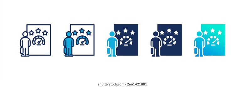 Performance Review icon set multiple style collection