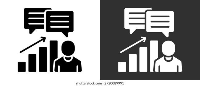 Icono De Revisión De Rendimiento Conjunto De Colección De Vector Aislado En Blanco Y Negro