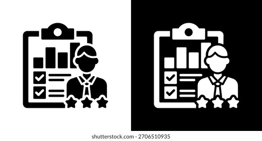 Icono de revisión de rendimiento Ilustración vectorial. Diseñado Para Una Flexibilidad Creativa En Versiones Claras Y Oscuras.