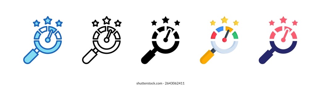 Performance Review Multiple Style Icon Set Collection.