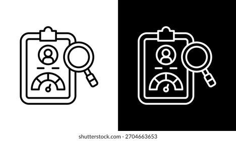Design do Conjunto de Ícones Brancos de Revisão de Desempenho