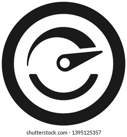 Performance speedometer flat vector icon