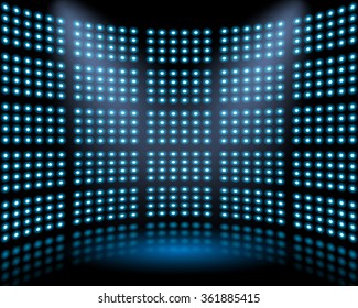 Leistungsstufe mit leuchtend leuchtendem Hintergrund. Abstrakter Vektorhintergrund