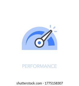 Performance symbol with a speedometer. Easy to use for your website or presentation.