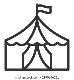 Performance tent - icon, illustration on white background, outline style