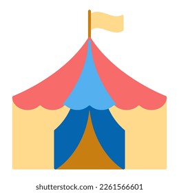 Performance tent - icon, illustration on white background, flat color style