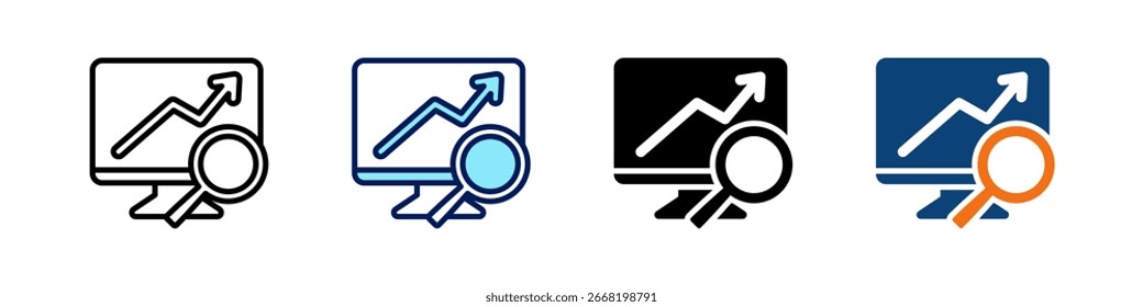 Performance-Verfolgung mit nur einem Symbol Multi Styles Vektor-Set